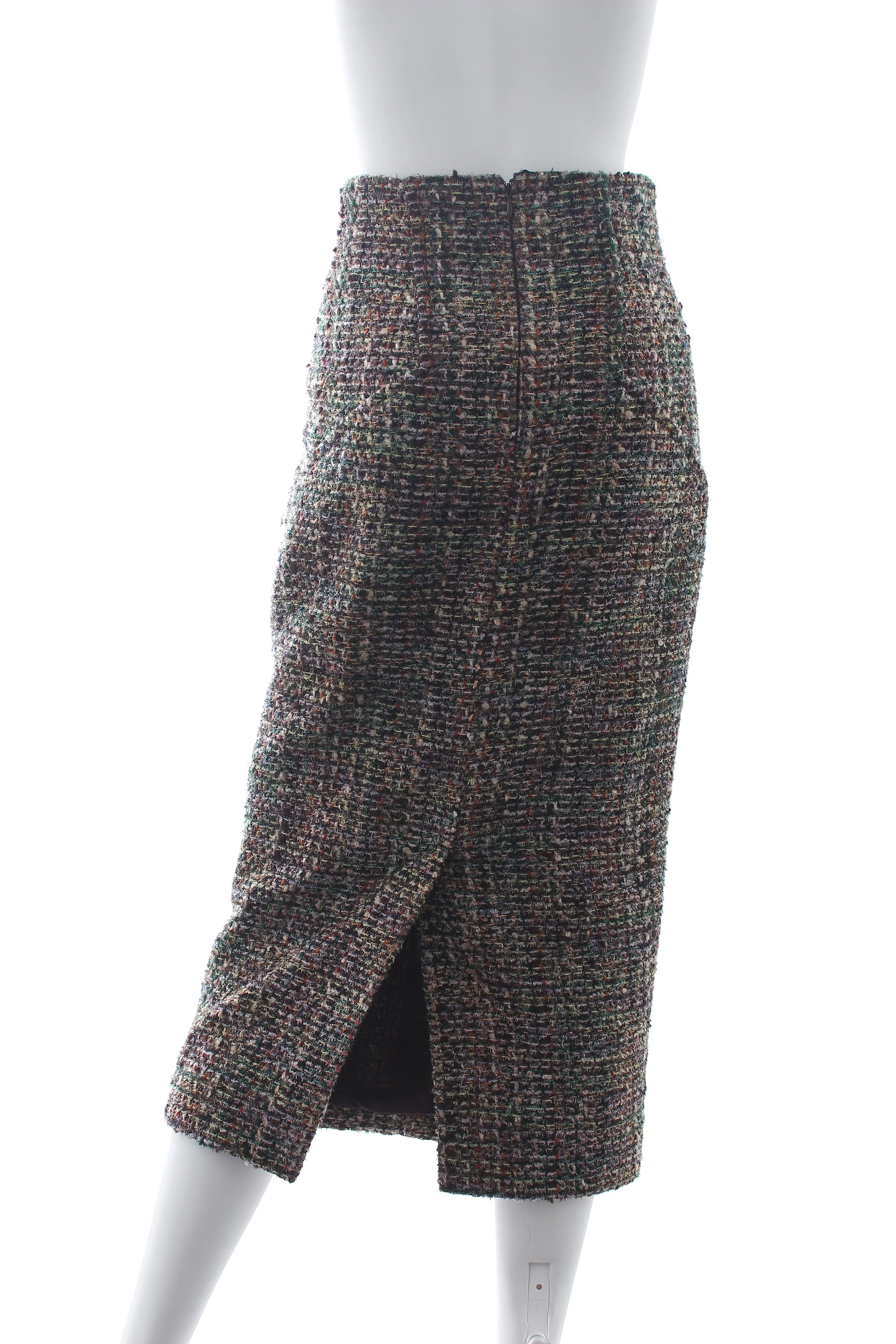 Chanel Tweed Wool-Blend Midi Skirt