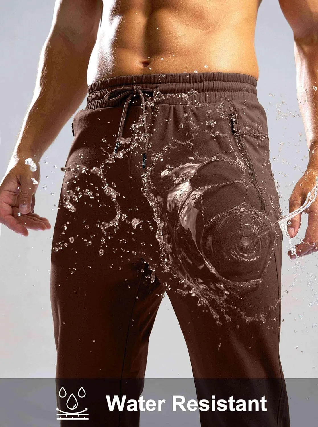 G Gradual Men's Fleece Lined Winter Pants with 3 Zipper Pockets Warm Athletic Joggers Workout Running Sweatpants for Men