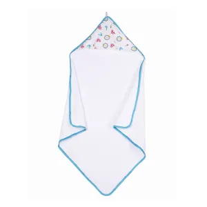 Infant Hooded Towel Wrap - Carnival White/Blue