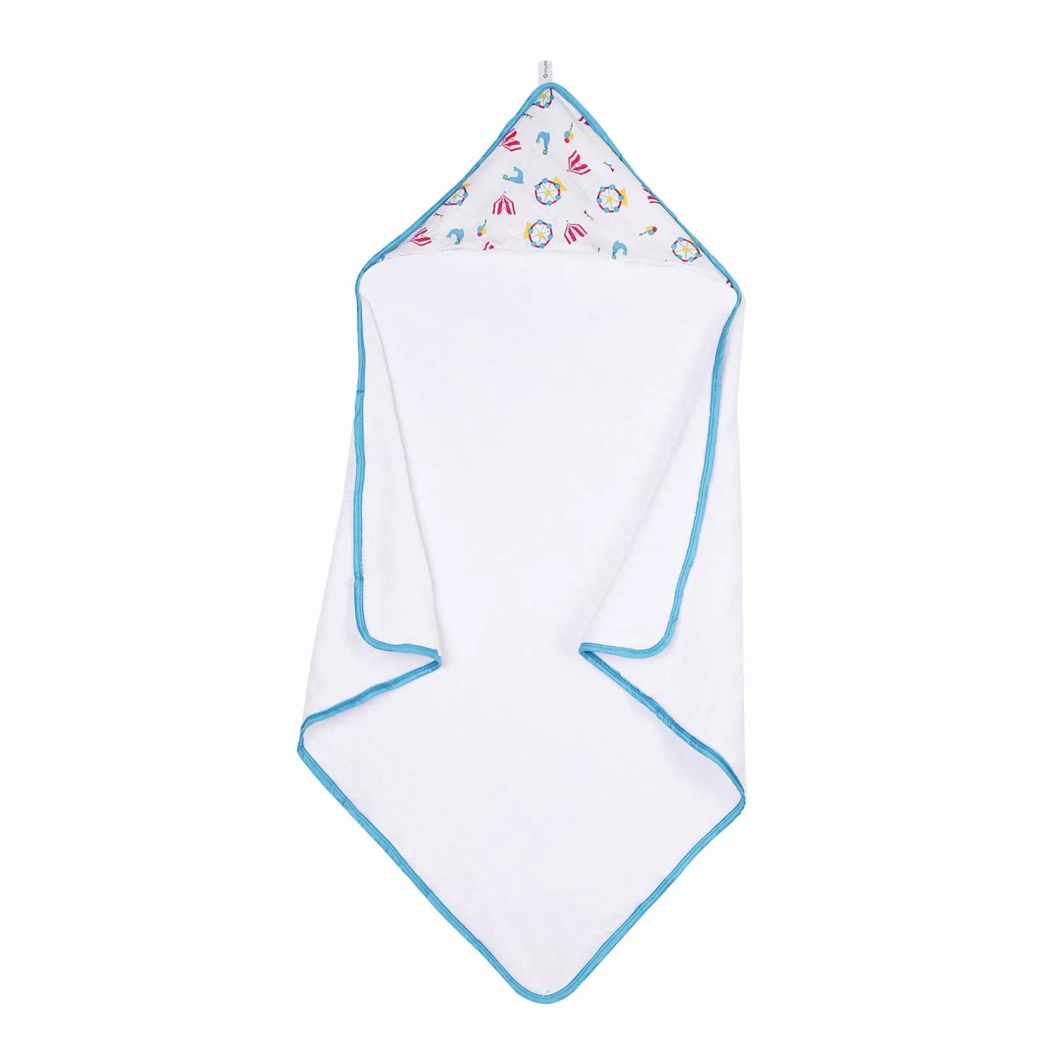 Infant Hooded Towel Wrap - Carnival White/Blue