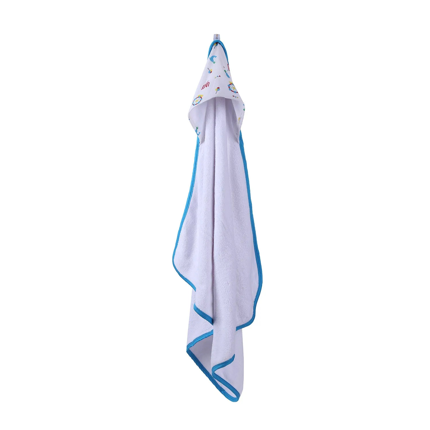 Infant Hooded Towel Wrap - Carnival White/Blue