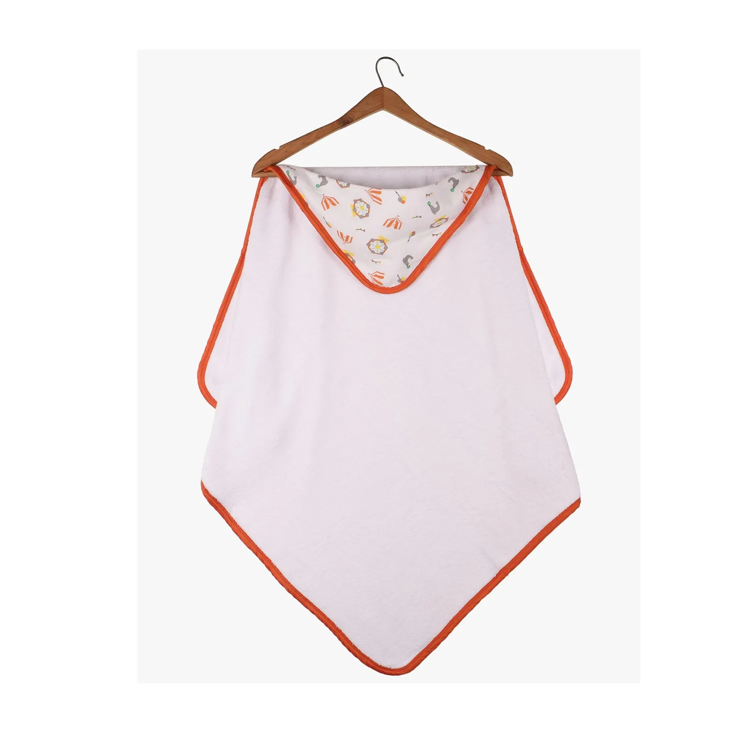 Infant Hooded Towel Wrap - Carnival White/Orange