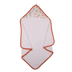 Infant Hooded Towel Wrap - Carnival White/Orange