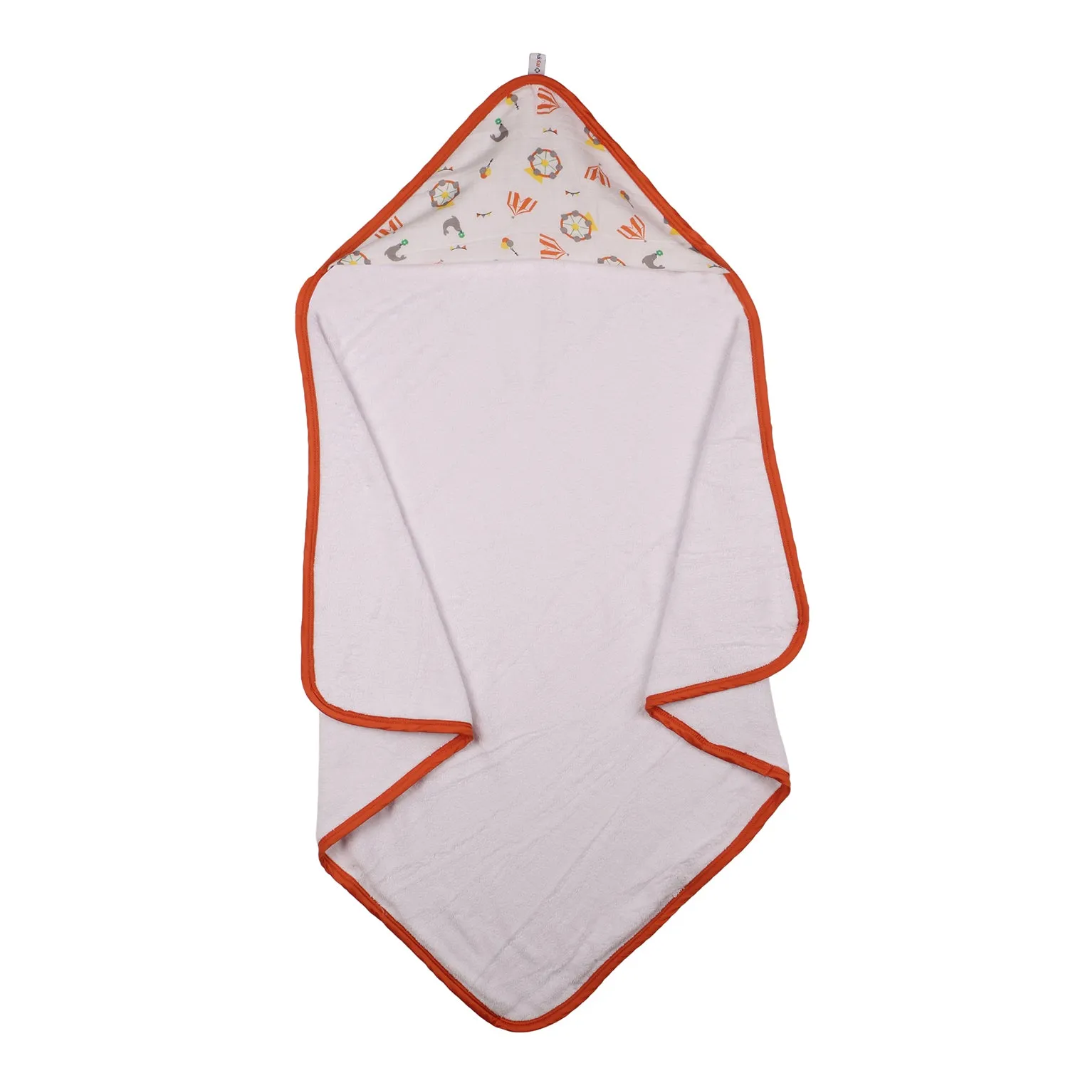Infant Hooded Towel Wrap - Carnival White/Orange