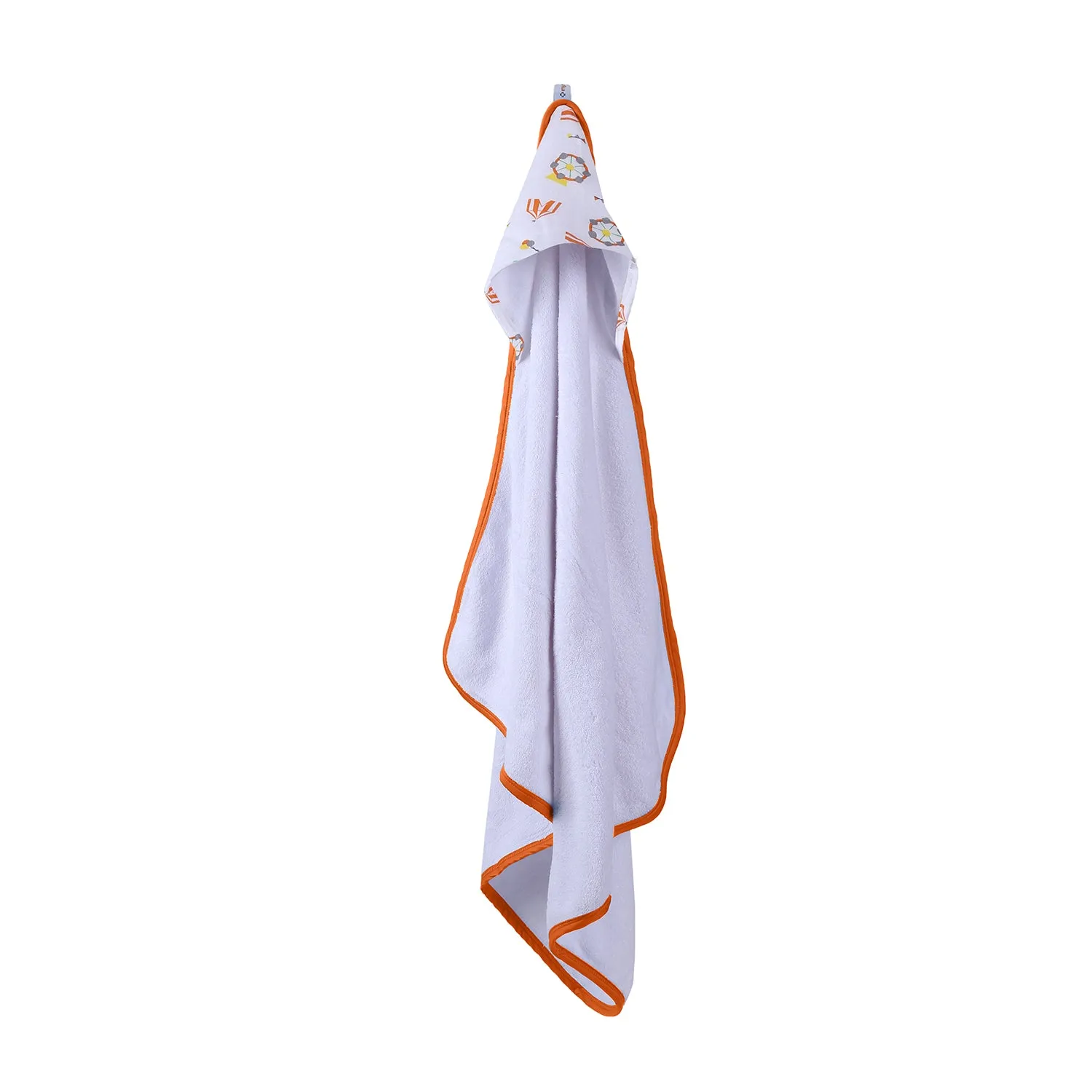 Infant Hooded Towel Wrap - Carnival White/Orange