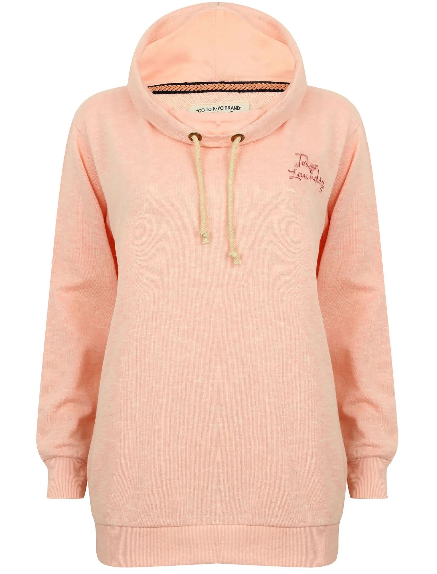 Lani Wide Funnel Neck Sweatshirt in Pink / White Slub - Tokyo Laundry