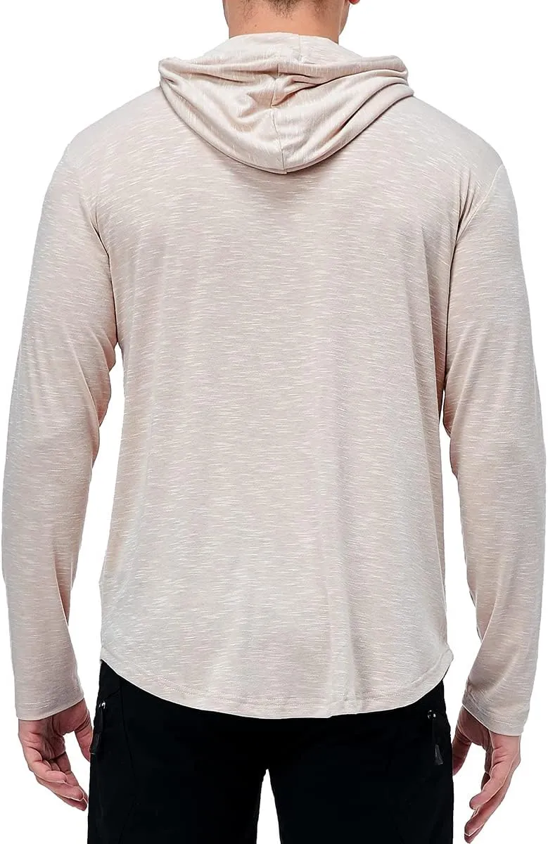 MANSDOUR Men's Athletic Hooded Shirts Long Sleeve Workout Sport Hoodie Casual Running T Shirt Quick Dry Pullover Top