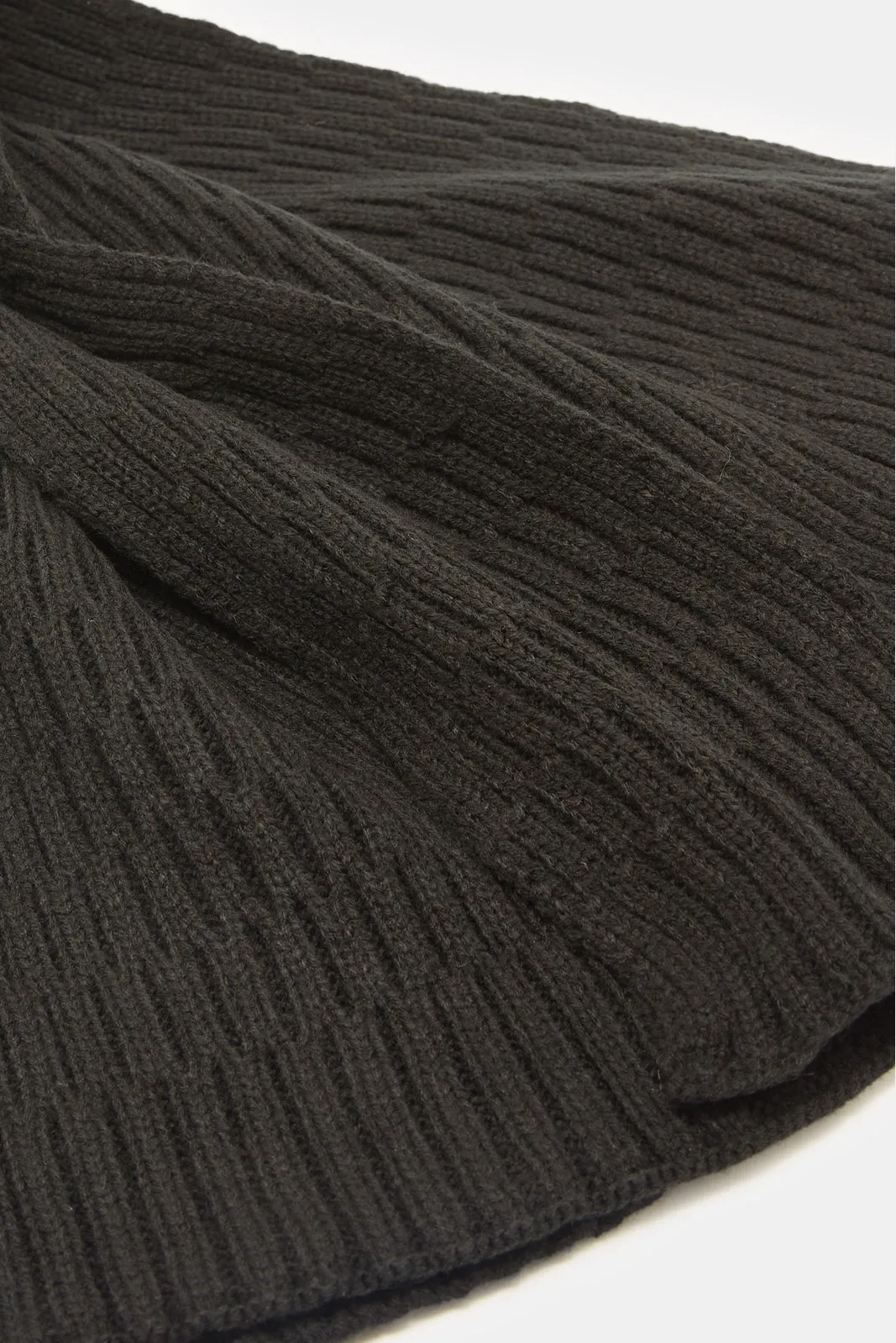 Men Black Knitted Scarf