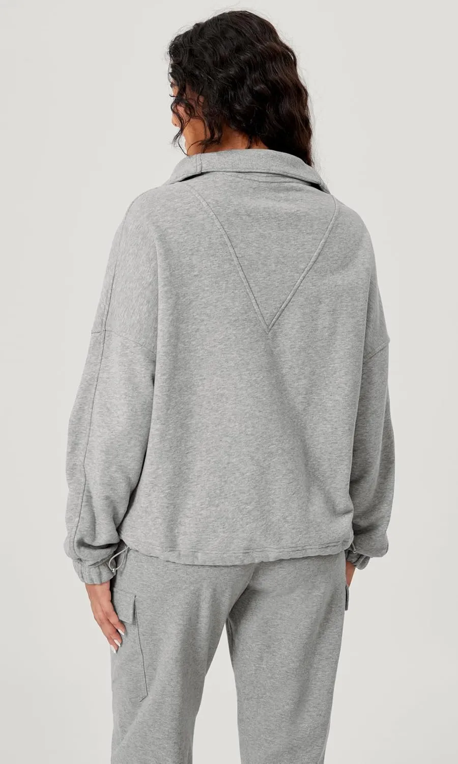 ODODOS Cinchable Sweatshirts for Women Funnel Neck Half Zipper Hoodies Fleece Lined Oversized Pullover