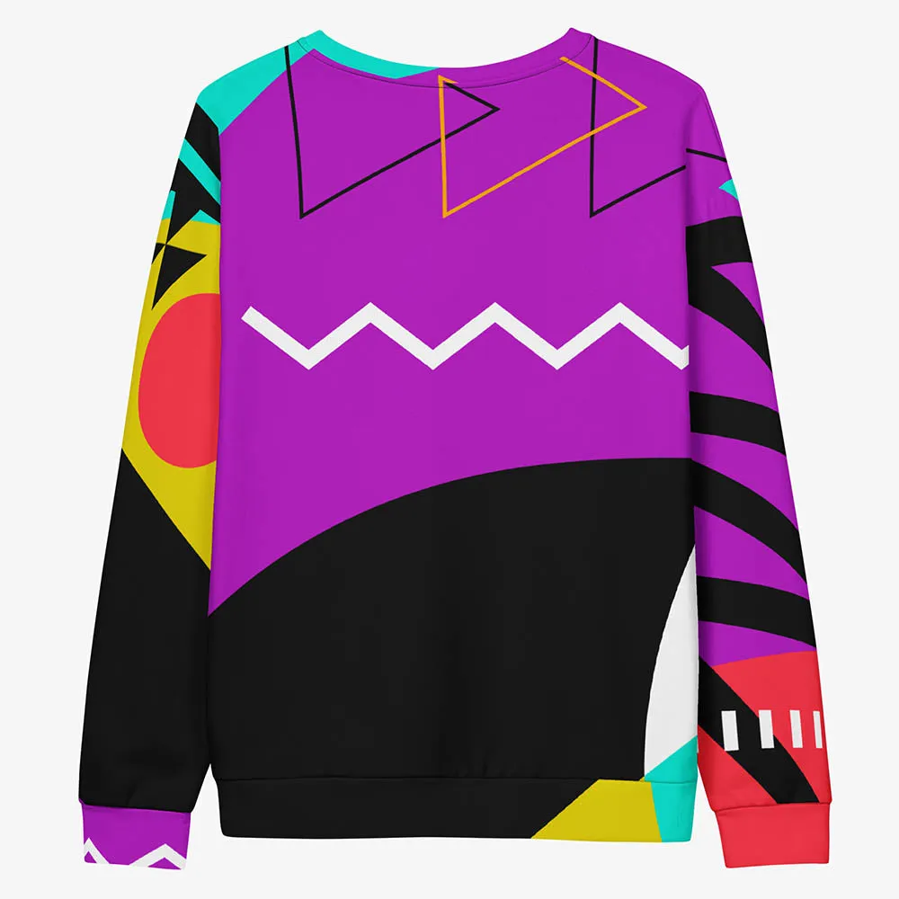 Recycled Fleece Sweatshirt "Surrealist 2" Purple/Red/Black