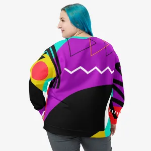 Recycled Fleece Sweatshirt "Surrealist 2" Purple/Red/Black