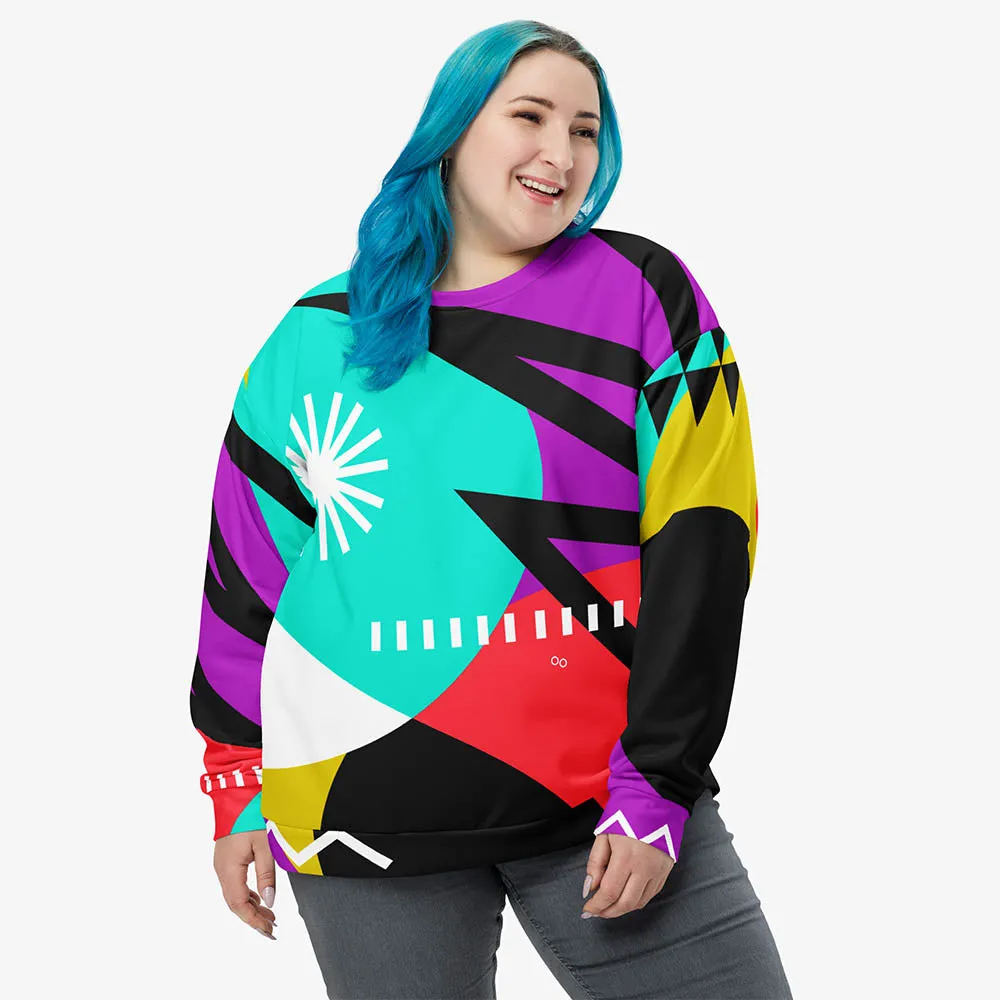 Recycled Fleece Sweatshirt "Surrealist 2" Purple/Red/Black