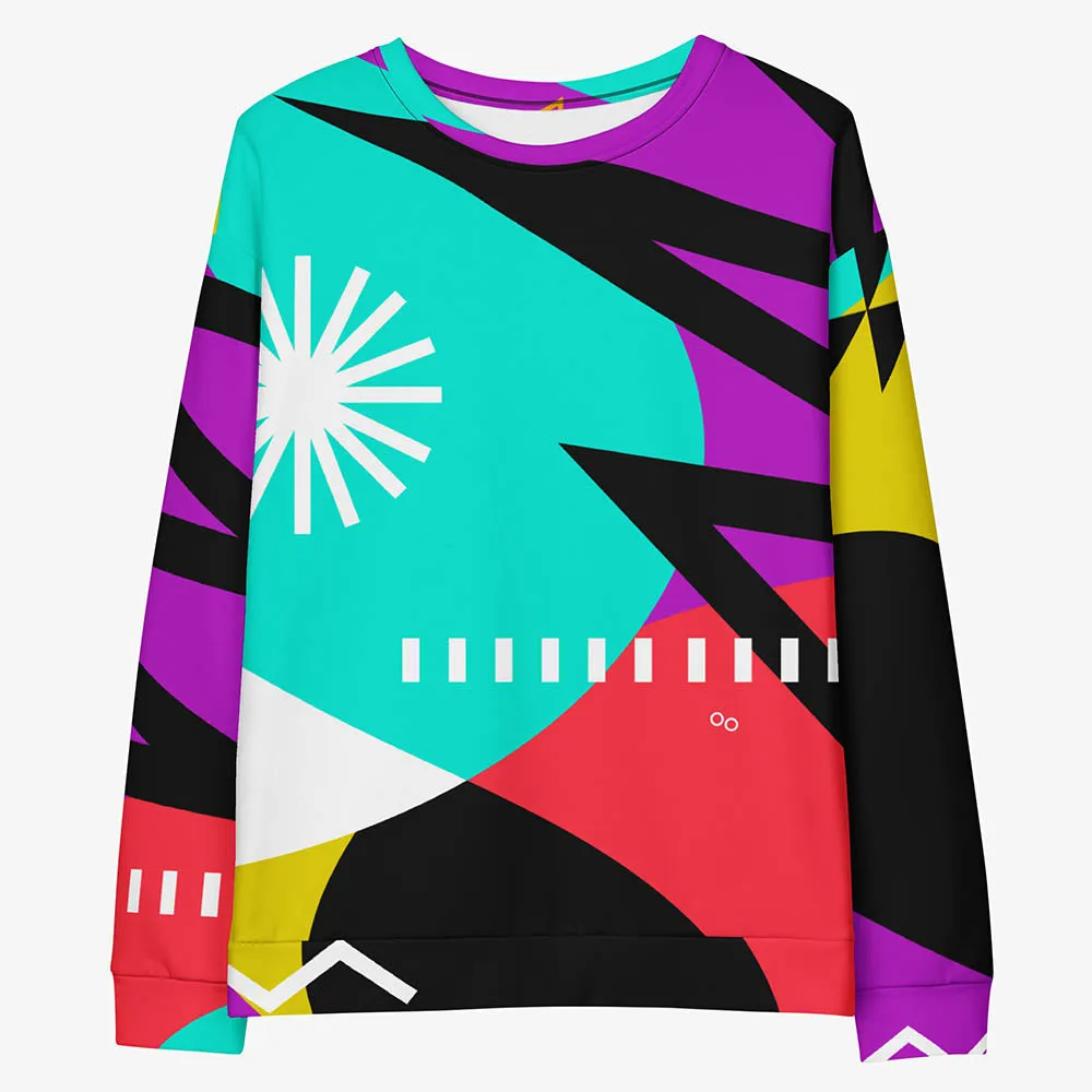 Recycled Fleece Sweatshirt "Surrealist 2" Purple/Red/Black