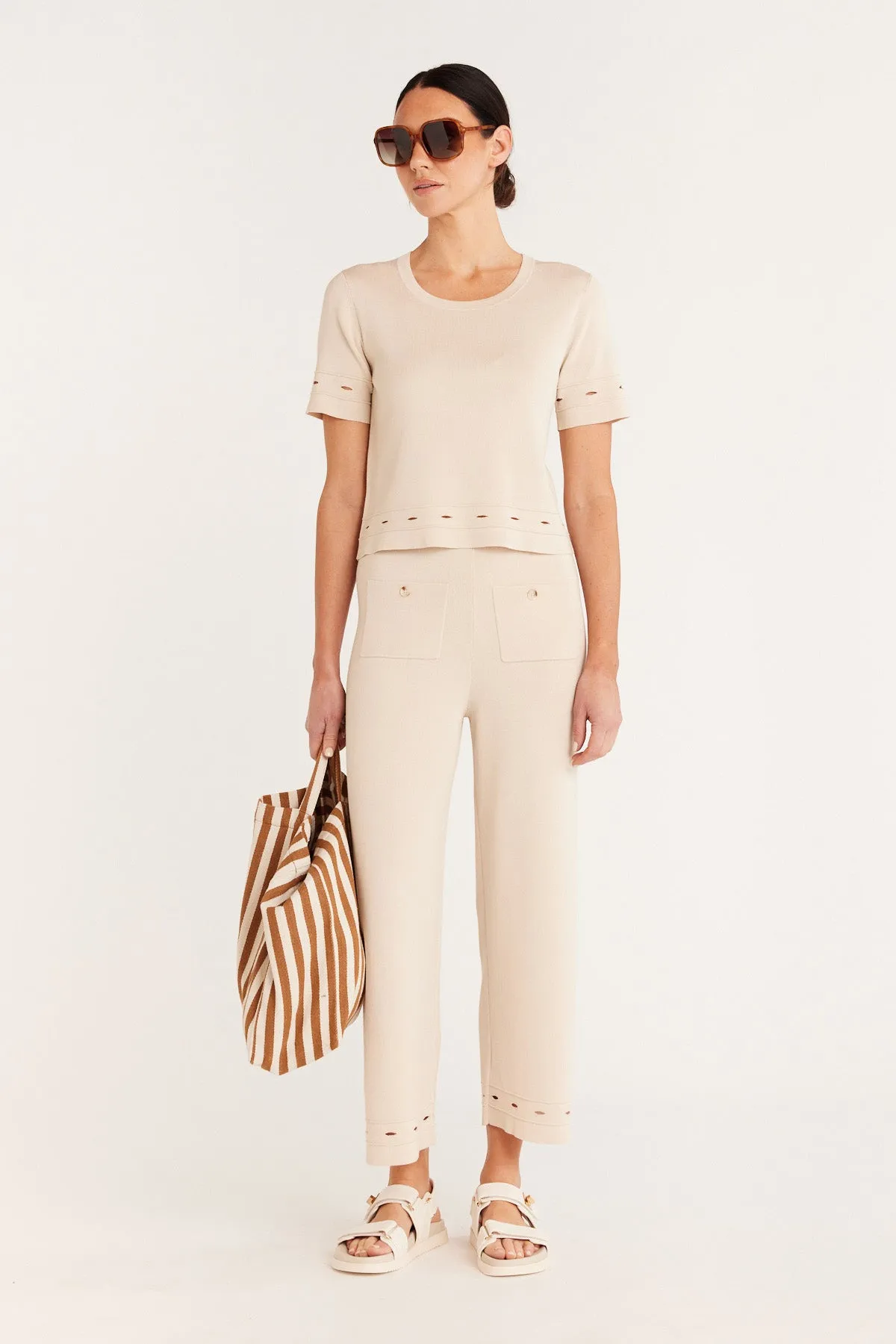 Rome Knit Pant - Ecru