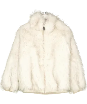 Silence   Noise Cream Faux Fur Jacket UK S