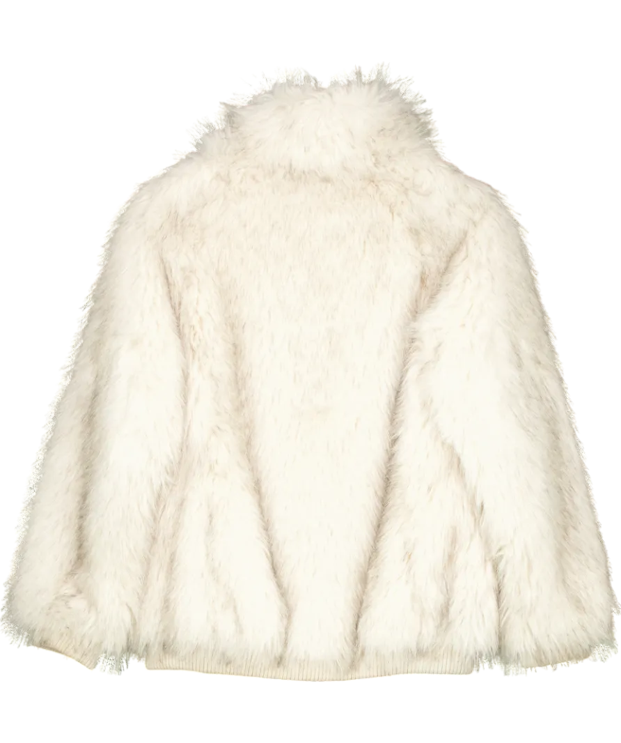 Silence   Noise Cream Faux Fur Jacket UK S